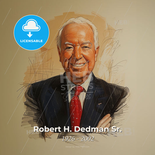 Robert H. Dedman Sr., 1926 - 2002, American hotelier and entrepreneur - A Man In A Suit And Tie Print Template