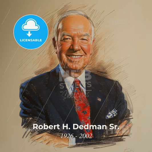 Robert H. Dedman Sr., 1926 - 2002, American hotelier and entrepreneur - A Man In A Suit And Tie Print Template
