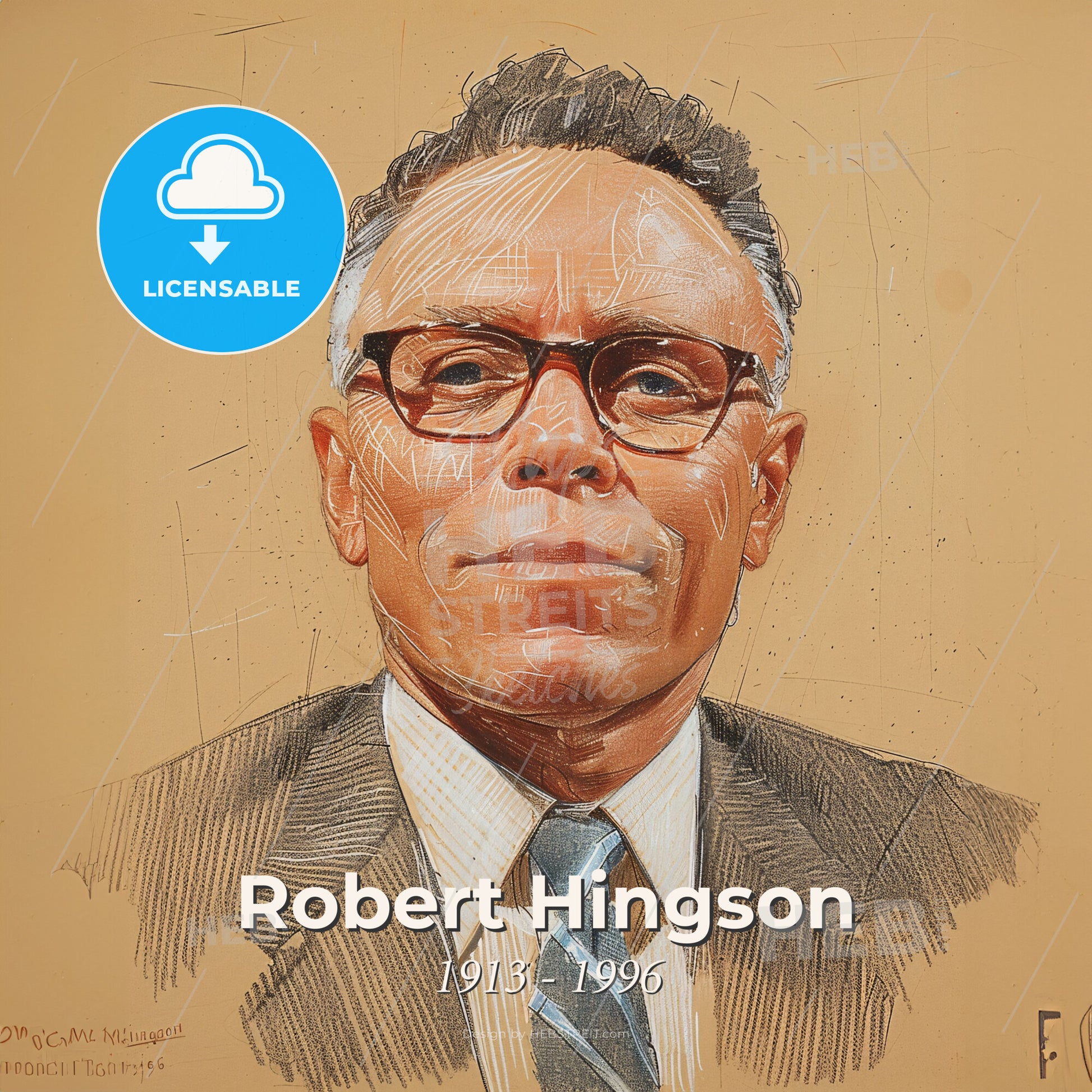 Robert Hingson, 1913 - 1996, American anesthesiologist - A Man Wearing Glasses And A Suit Print Template