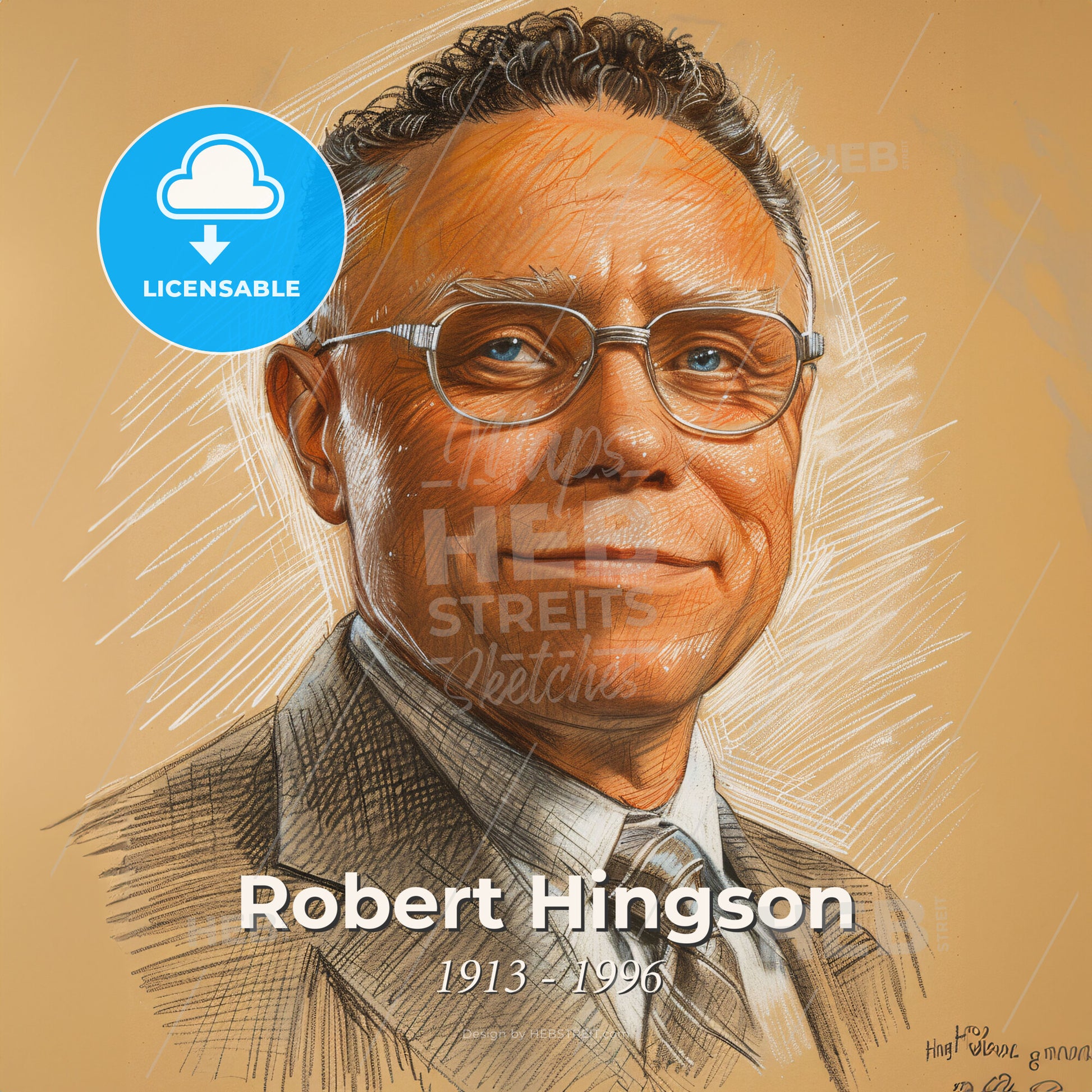 Robert Hingson, 1913 - 1996, American anesthesiologist - A Man Wearing Glasses And A Suit Print Template