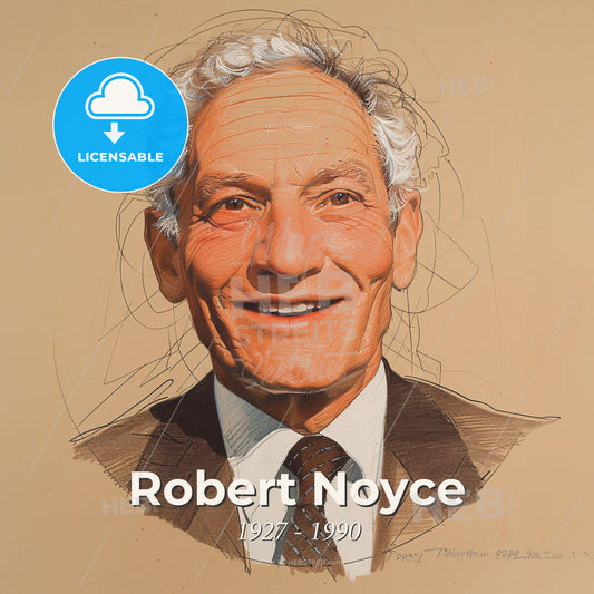 Robert Noyce, 1927 - 1990, American physicist and entrepreneur - A Man In A Suit And Tie Print Template