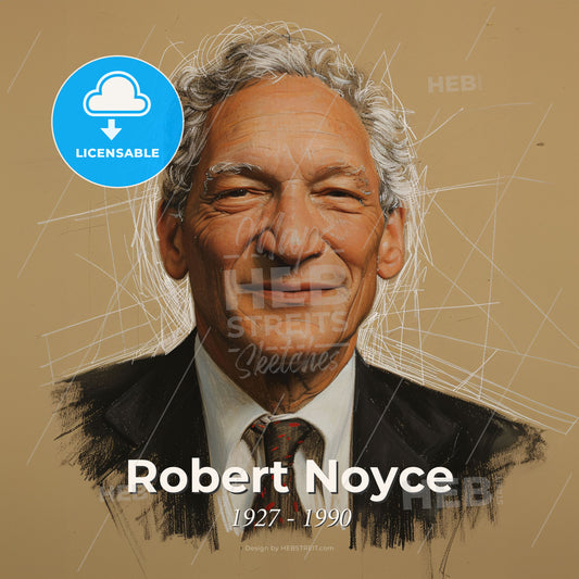 Robert Noyce, 1927 - 1990, American physicist and entrepreneur - A Man In A Suit And Tie Print Template