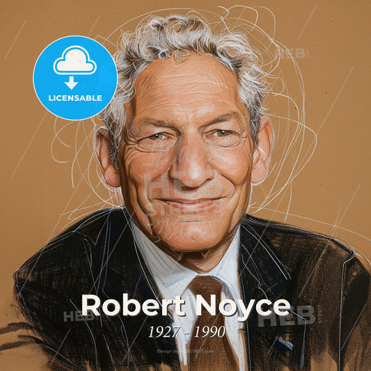 Robert Noyce, 1927 - 1990, American physicist and entrepreneur - A Man In A Suit And Tie Print Template