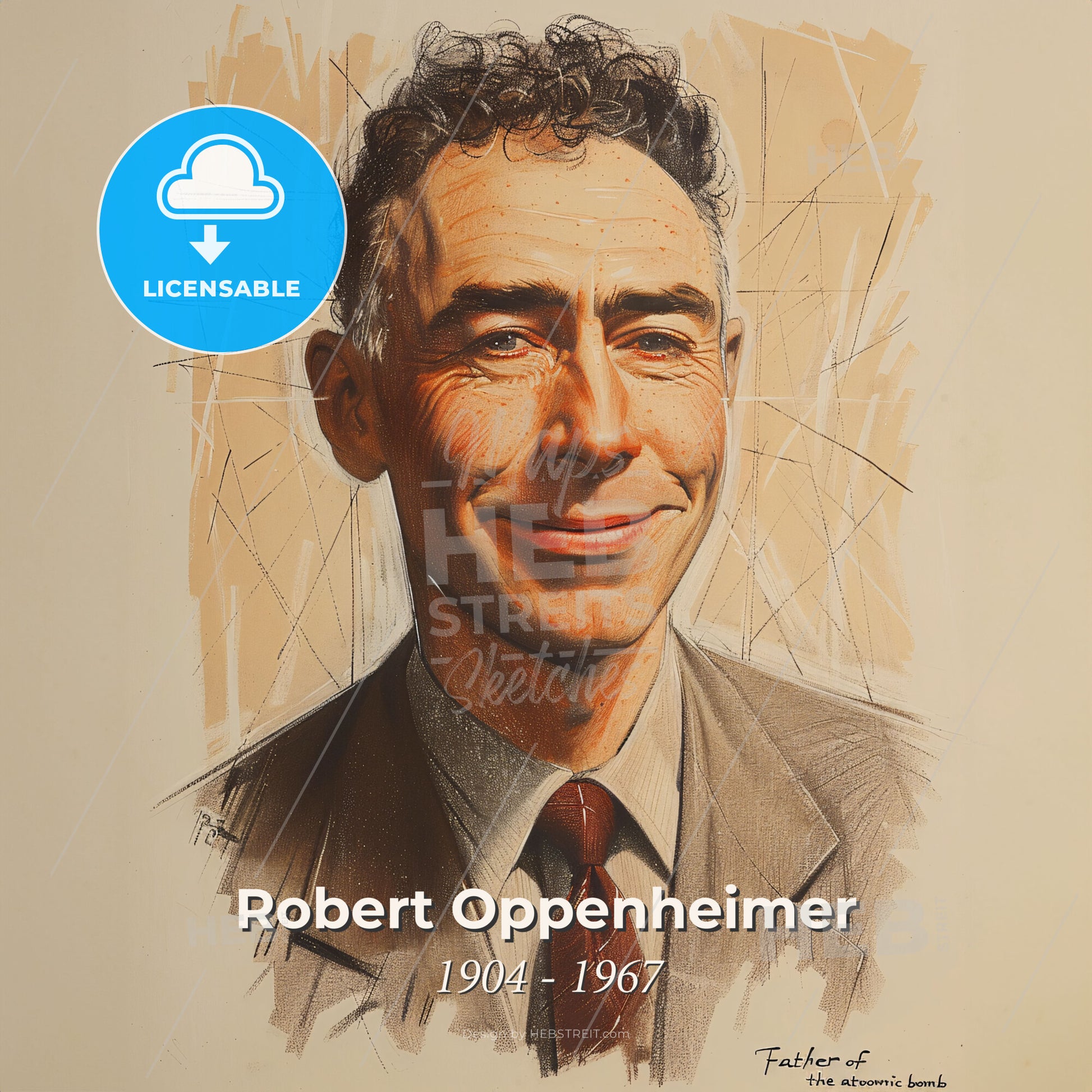 Robert Oppenheimer, 1904 - 1967, American physicist - A Man In A Suit And Tie Print Template