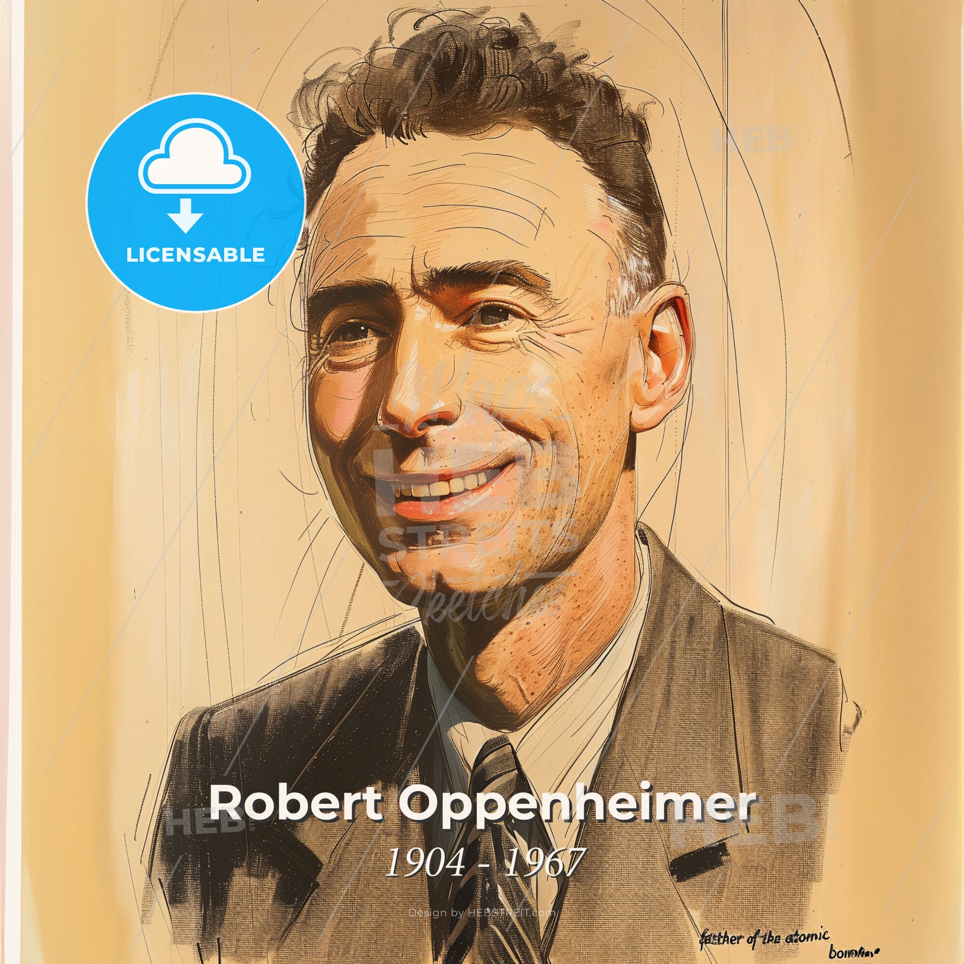 Robert Oppenheimer, 1904 - 1967, American physicist - A Man In A Suit And Tie Print Template