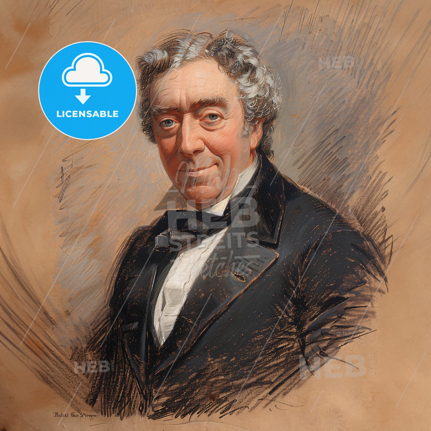 Robert Stephenson, 1803 - 1859, British engineer - A Man In A Suit