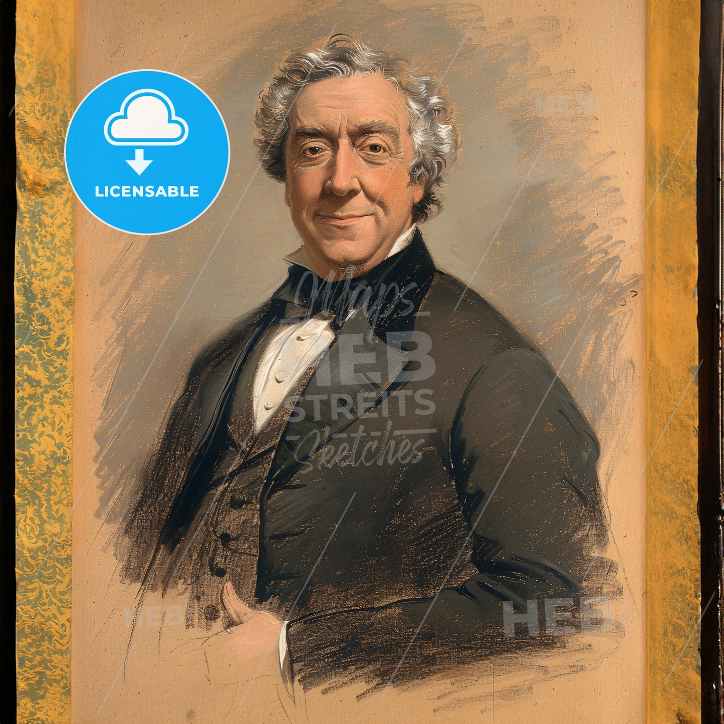 Robert Stephenson, 1803 - 1859, British engineer - A Portrait Of A Man In A Suit