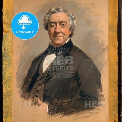 Robert Stephenson, 1803 - 1859, British engineer - A Portrait Of A Man In A Suit