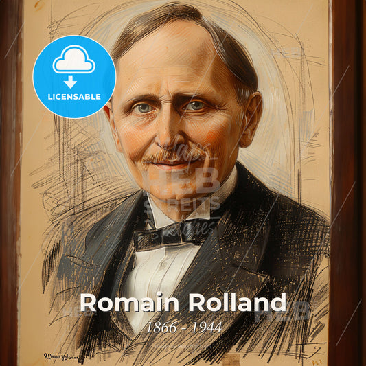 Romain Rolland, 1866 - 1944, French writer - A Portrait Of A Man In A Suit Print Template