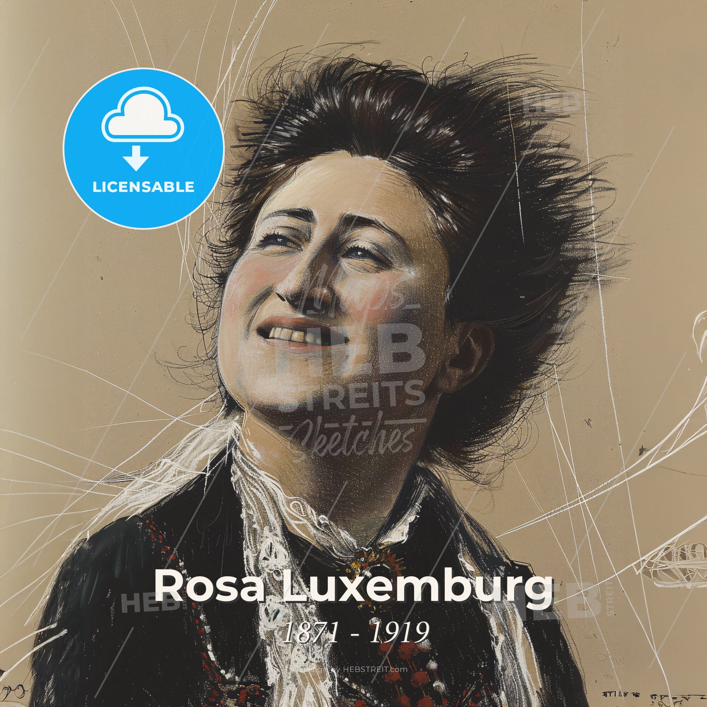 Rosa Luxemburg, 1871 - 1919, Polish-German revolutionary - A Woman With A Nice Haircut Print Template