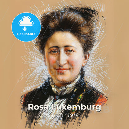 Rosa Luxemburg, 1871 - 1919, Polish-German revolutionary - A Woman With A Large Hair Bun Print Template