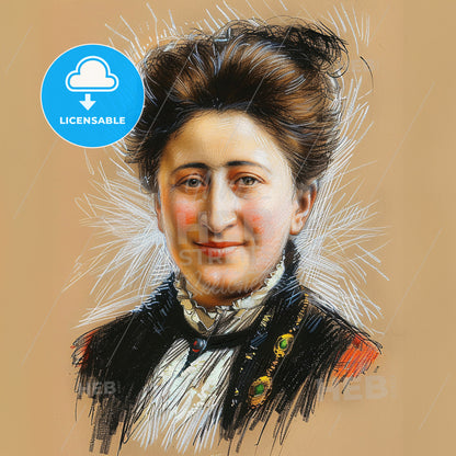 Rosa Luxemburg, 1871 - 1919, Polish-German revolutionary - A Woman With A Large Hair Bun