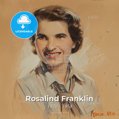 Rosalind Franklin, 1920 - 1958, British biophysicist - A Woman Smiling With A Tie Print Template