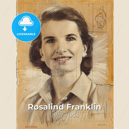 Rosalind Franklin, 1920 - 1958, British biophysicist - A Drawing Of A Woman Print Template