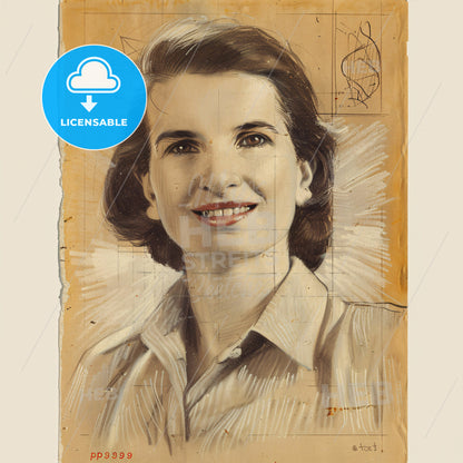 Rosalind Franklin, 1920 - 1958, British biophysicist - A Drawing Of A Woman