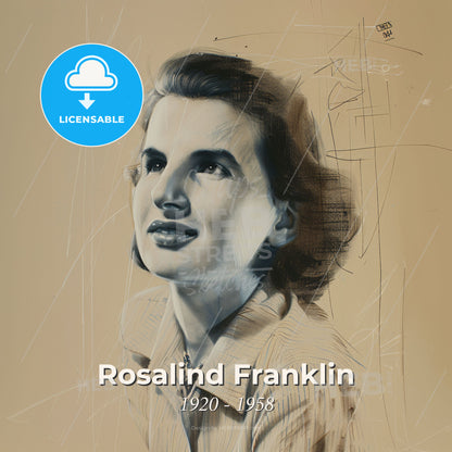 Rosalind Franklin, 1920 - 1958, British biophysicist - A Woman Looking Up To The Side Print Template