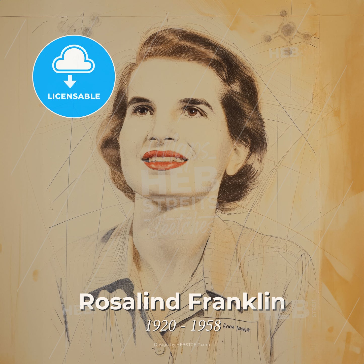 Rosalind Franklin, 1920 - 1958, British biophysicist - A Woman With Short Hair Wearing A White Shirt Print Template