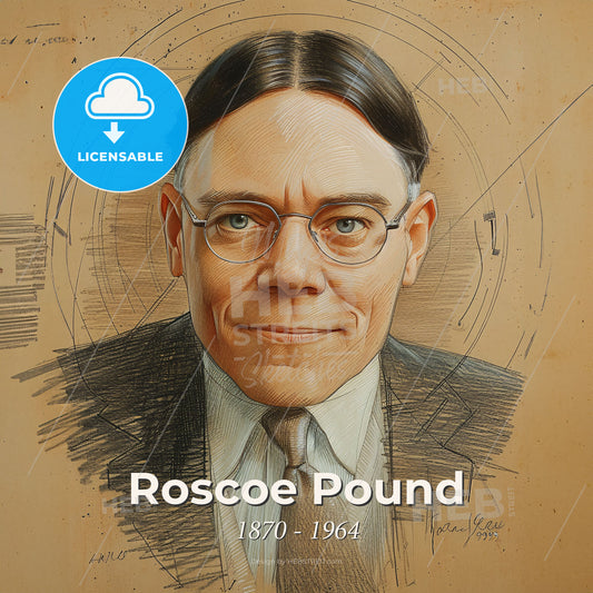 Roscoe Pound, 1870 - 1964, American legal scholar - A Man Wearing Glasses And A Suit Print Template