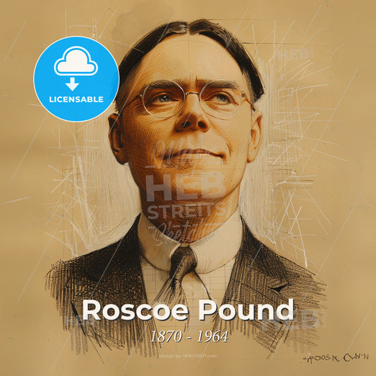Roscoe Pound, 1870 - 1964, American legal scholar - A Man Wearing Glasses And A Suit Print Template