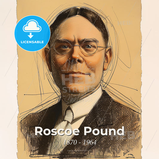 Roscoe Pound, 1870 - 1964, American legal scholar - A Man Wearing Glasses And A Suit Print Template
