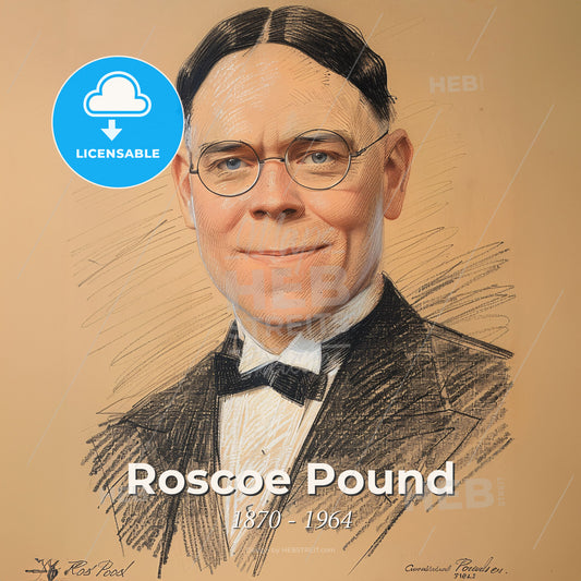 Roscoe Pound, 1870 - 1964, American legal scholar - A Man Wearing Glasses And A Bow Tie Print Template