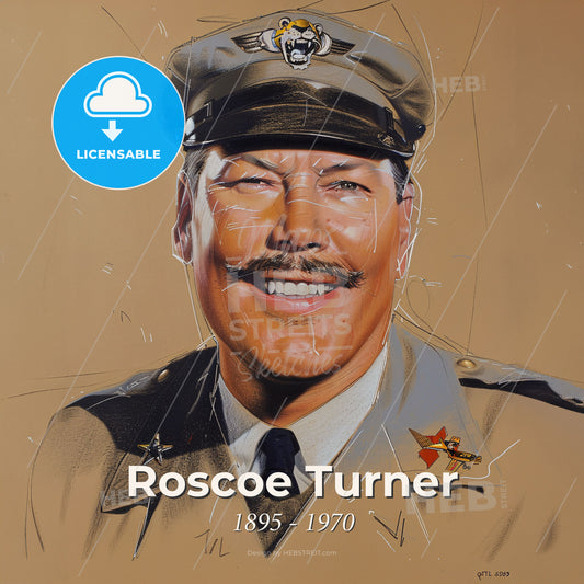 Roscoe Turner, 1895 - 1970, American aviator - A Man In A Military Uniform Print Template
