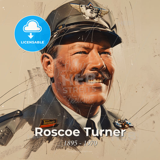 Roscoe Turner, 1895 - 1970, American aviator - A Man In A Uniform Print Template