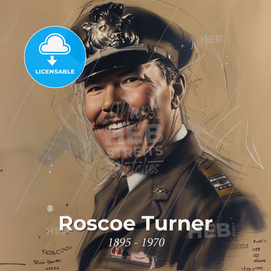 Roscoe Turner, 1895 - 1970, American aviator - A Man In A Military Uniform Print Template