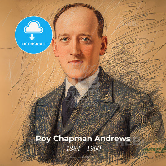 Roy Chapman Andrews, 1884 - 1960, American explorer - A Man In A Suit Print Template