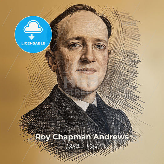 Roy Chapman Andrews, 1884 - 1960, American explorer - A Portrait Of A Man Print Template