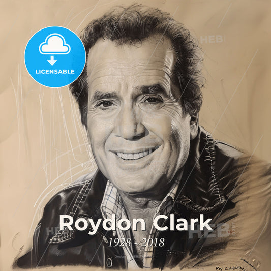 Roydon Clark, 1928 - 2018, American stuntman and actor - A Drawing Of A Man Smiling Print Template