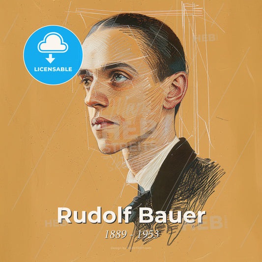 Rudolf Bauer, 1889 - 1953, German abstract painter - A Man In A Suit Print Template