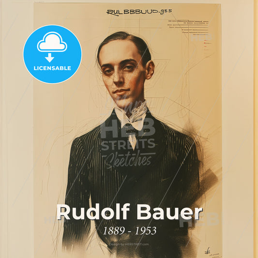 Rudolf Bauer, 1889 - 1953, German abstract painter - A Poster Of A Man Print Template