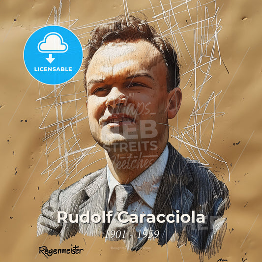 Rudolf Caracciola, 1901 - 1959, German racing driver - A Man In A Suit Print Template