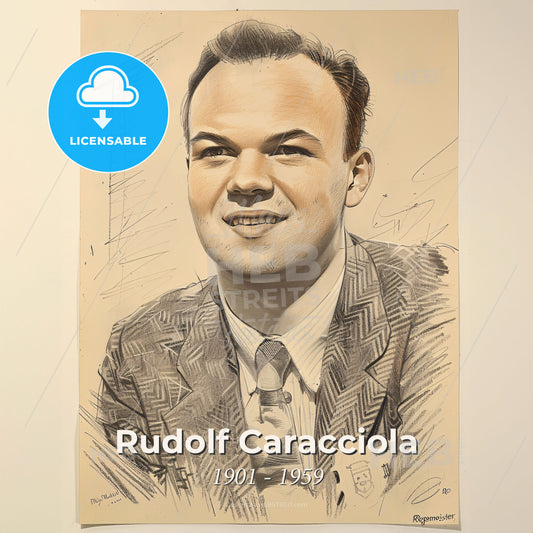 Rudolf Caracciola, 1901 - 1959, German racing driver - A Drawing Of A Man Print Template