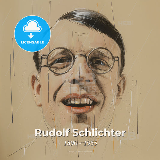 Rudolf Schlichter, 1890 - 1955, German painter and writer - A Drawing Of A Man With Glasses Print Template