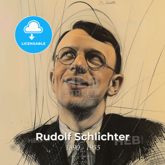 Rudolf Schlichter, 1890 - 1955, German painter and writer - A Man Wearing Glasses And A Suit Print Template