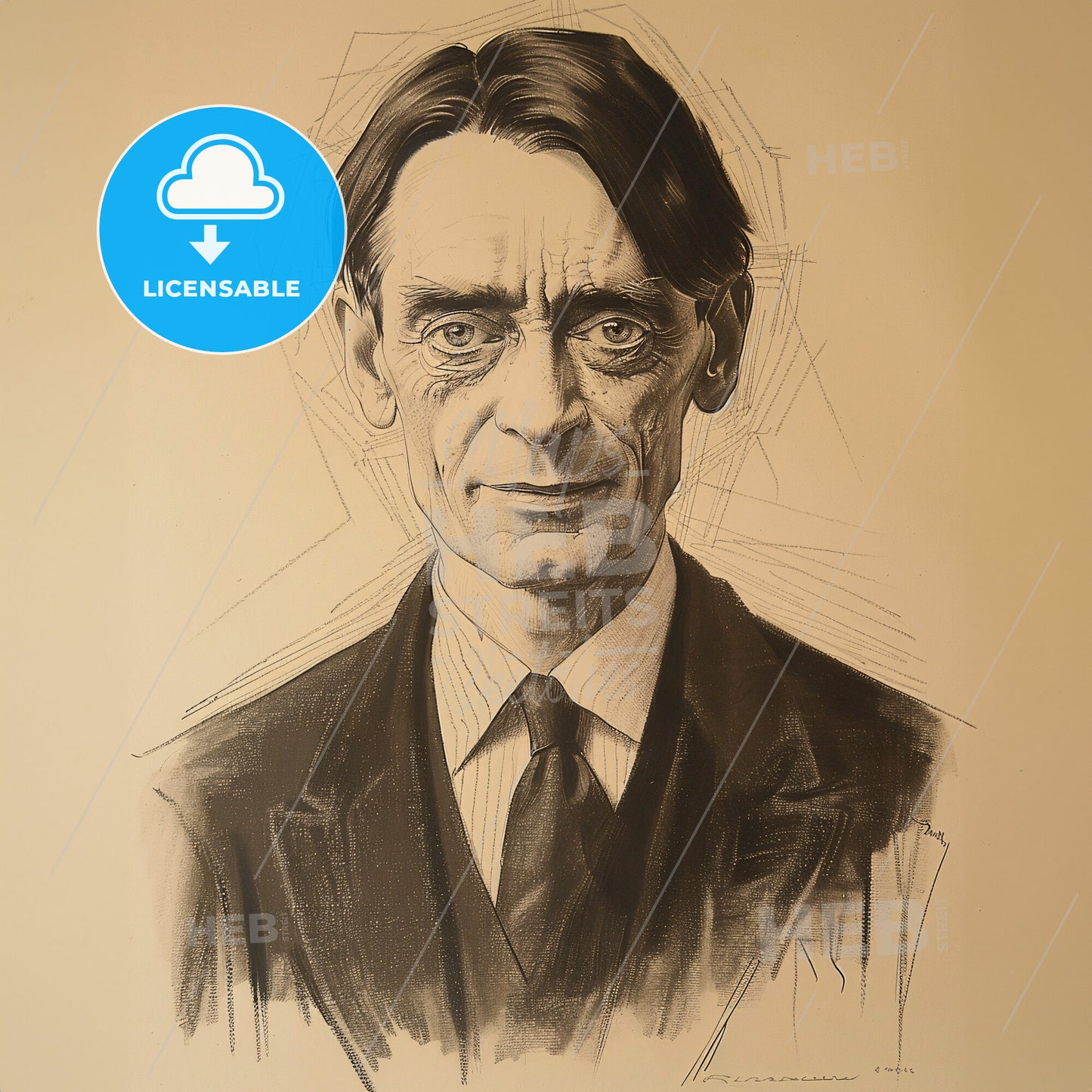 Rudolf Steiner, 1861 - 1925, Austrian philosopher - A Portrait Of A Man