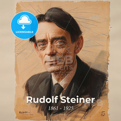 Rudolf Steiner, 1861 - 1925, Austrian philosopher - A Man In A Suit And Tie Print Template