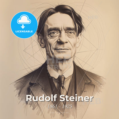 Rudolf Steiner, 1861 - 1925, Austrian philosopher - A Drawing Of A Man Print Template