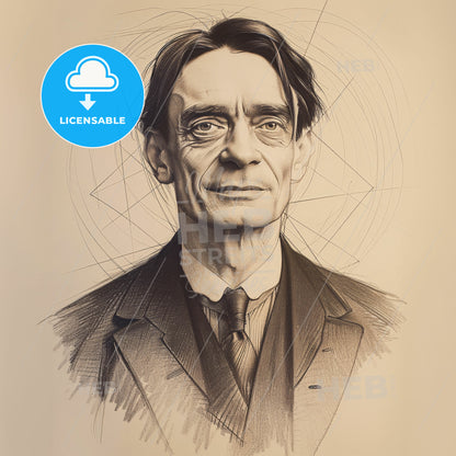 Rudolf Steiner, 1861 - 1925, Austrian philosopher - A Drawing Of A Man