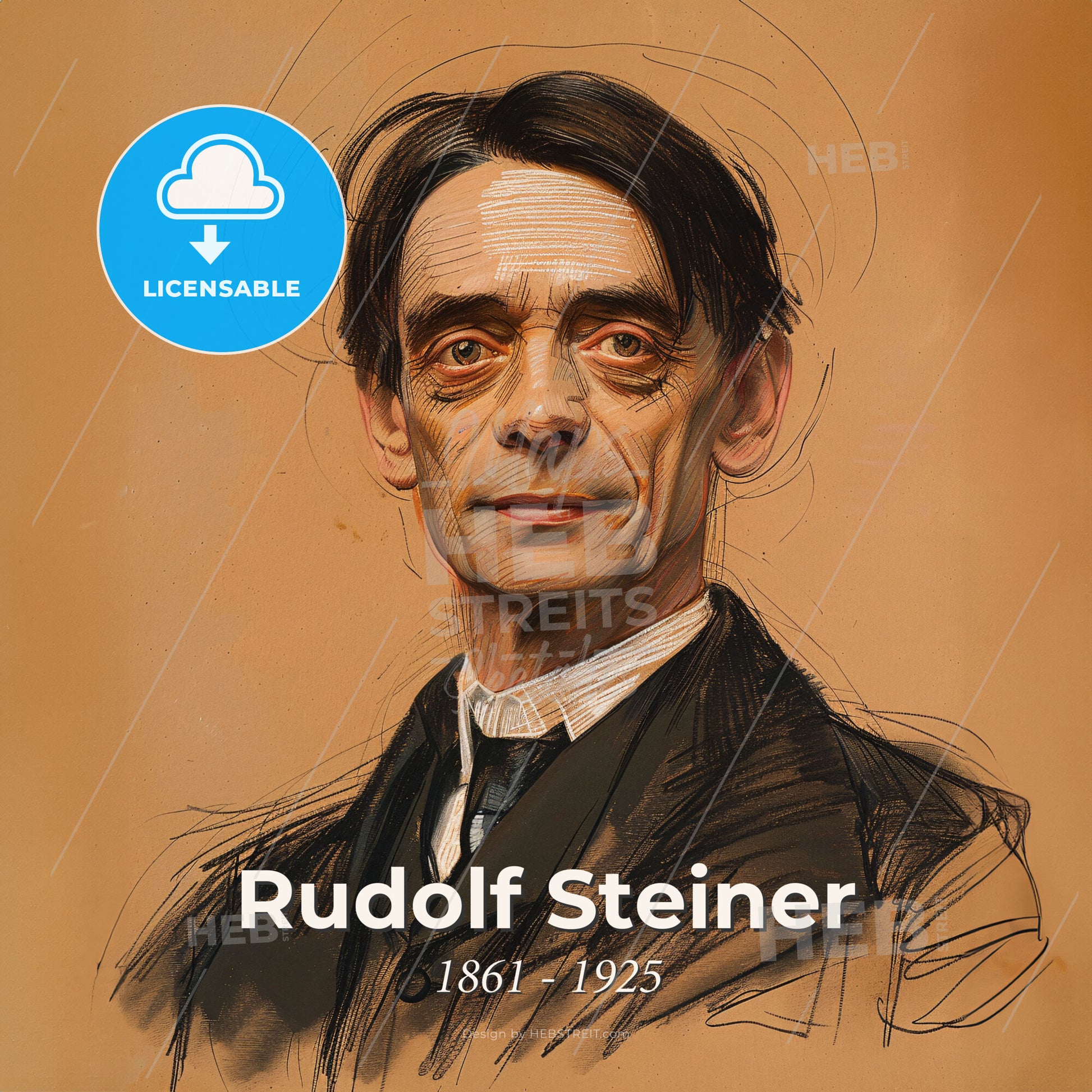 Rudolf Steiner, 1861 - 1925, Austrian philosopher - A Man In A Suit Print Template