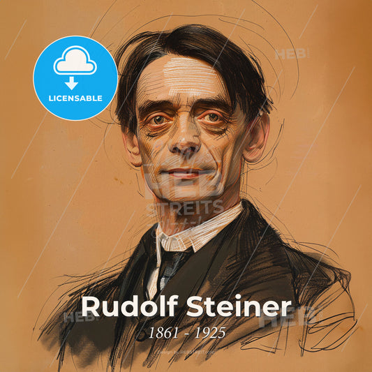 Rudolf Steiner, 1861 - 1925, Austrian philosopher - A Man In A Suit Print Template