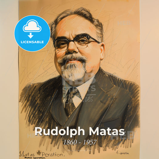 Rudolph Matas, 1860 - 1957, American surgeon - A Drawing Of A Man Print Template