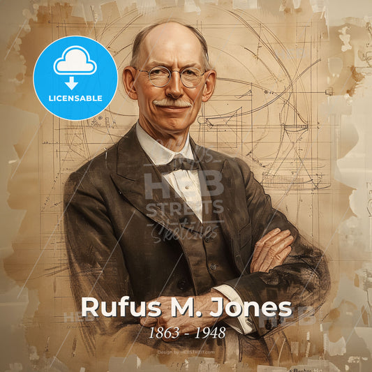 Rufus M. Jones, 1863 - 1948, American Quaker theologian - A Man In A Suit And Glasses Print Template