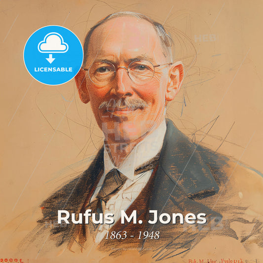 Rufus M. Jones, 1863 - 1948, American Quaker theologian - A Man Wearing Glasses And A Suit Print Template