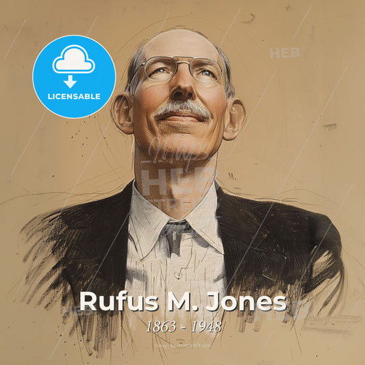 Rufus M. Jones, 1863 - 1948, American Quaker theologian - A Man In A Suit And Tie Print Template