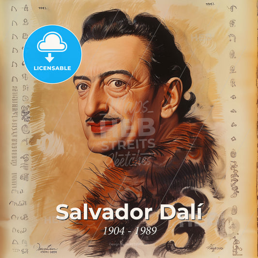 Salvador Dalí, 1904 - 1989, Spanish surrealist painter - A Painting Of A Man Print Template