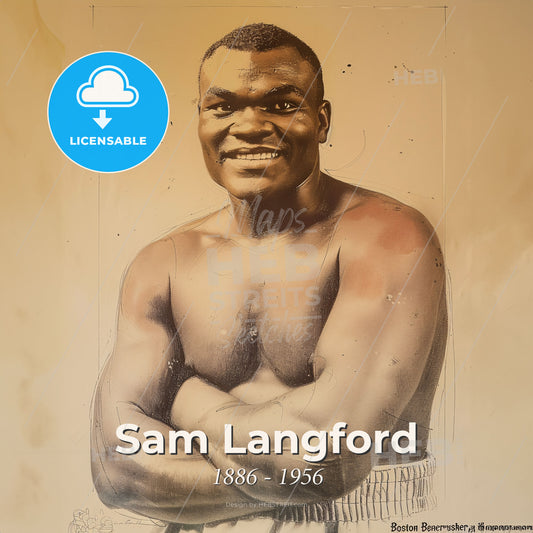 Sam Langford, 1886 - 1956, Canadian heavyweight boxer - A Man With His Arms Crossed Print Template