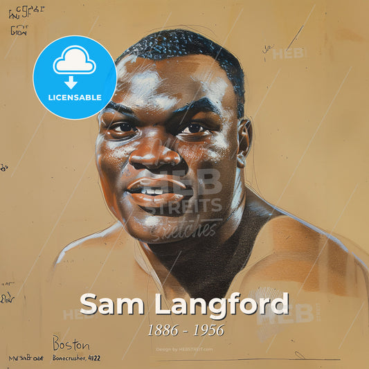 Sam Langford, 1886 - 1956, Canadian heavyweight boxer - A Man With Short Hair And No Shirt Print Template